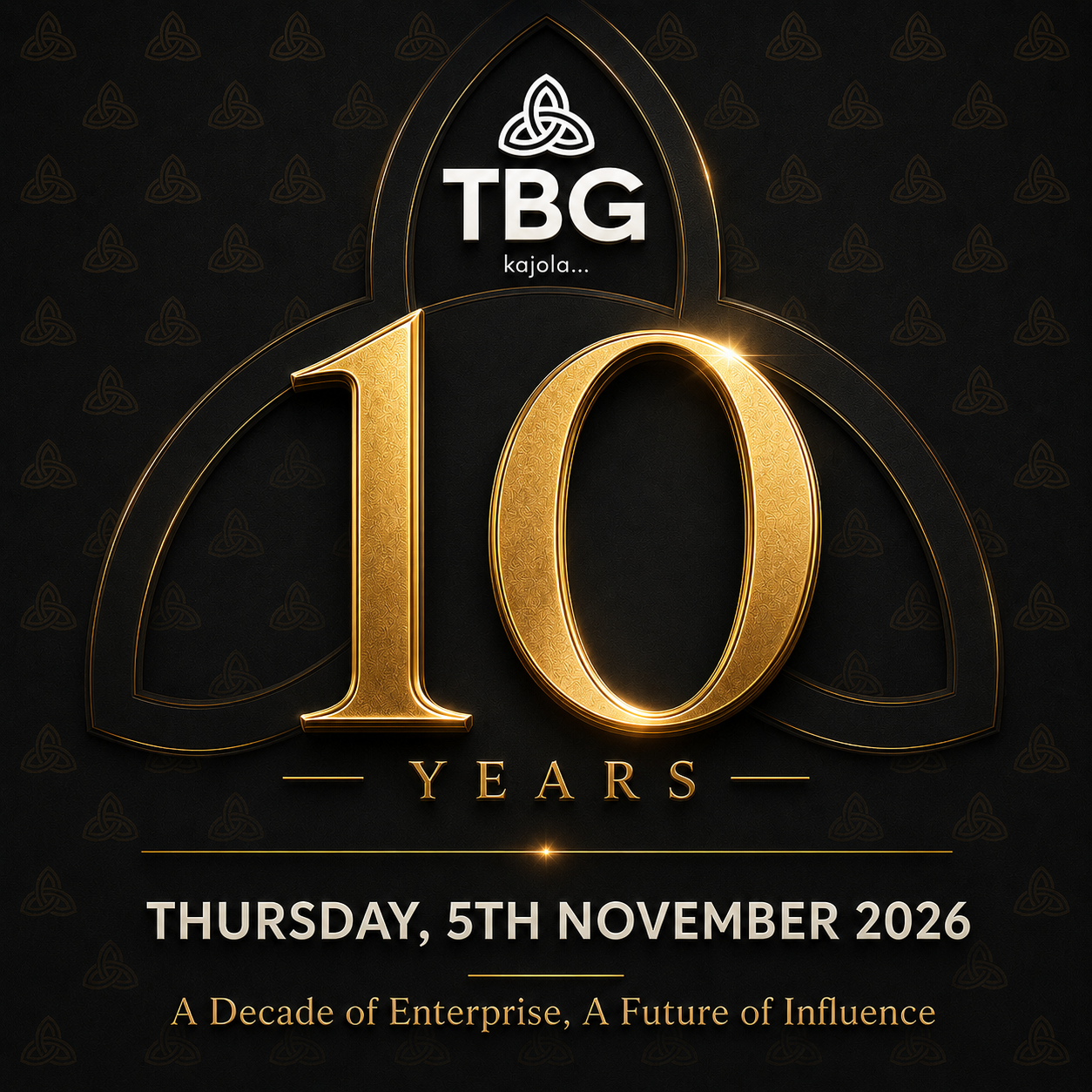 TBG @ 10 save the date — Thursday, 5th November 2026, A Decade of Enterprise, A Future of Influence