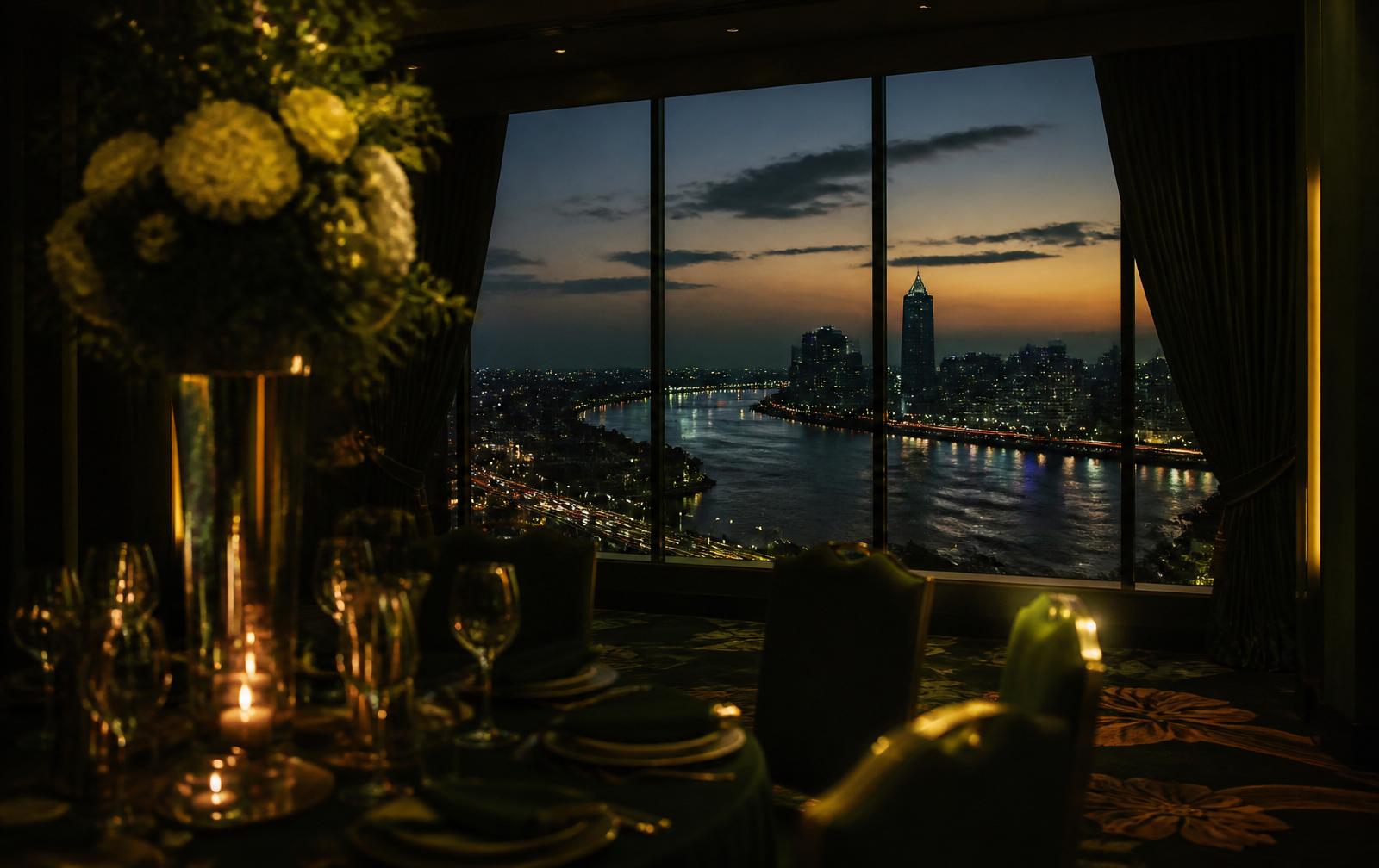 Evening reception overlooking the Lagos skyline